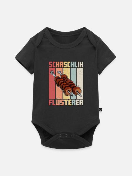 Schaschlik Flüsterer Retro Russland Fleisch - Baby Premium Kurzarmbody - Schwarz
