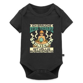 I don't need therapy in a sauna Banya - Baby Premium short-sleeve bodysuit - black - Front