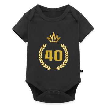 40ème anniversaire ans cadeau anniversaire anniversaire - Body à manches courtes Premium Bébé - noir - Devant