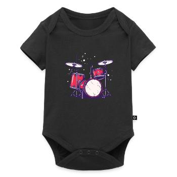 Schlagzeug Vaporwave - Baby Premium Kurzarmbody - Schwarz - Vorne