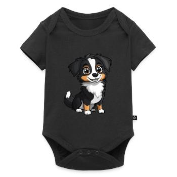 Australian Shepherd Dog Cute - Baby Premium short-sleeve bodysuit - black - Front