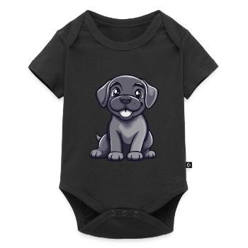 Chien Mastiff Mignon - Body à manches courtes Premium Bébé - noir - Devant