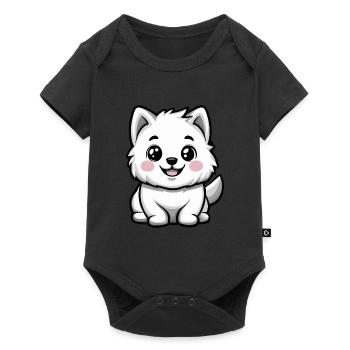 Chien Samoyède Mignon - Body à manches courtes Premium Bébé - noir - Devant