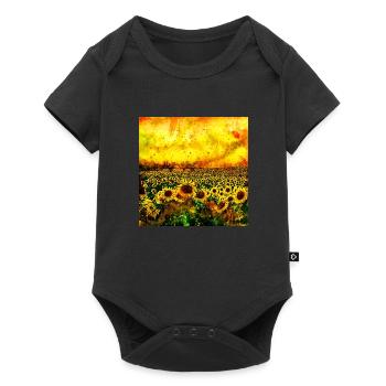 abstract sunflowers wsstd - Baby Premium short-sleeve bodysuit - black - Front