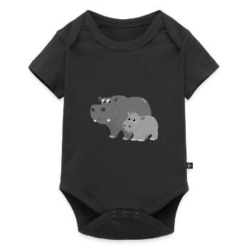 Hippo Hippopotamus Design Personalize as a gift - Baby Premium short-sleeve bodysuit - black - Front