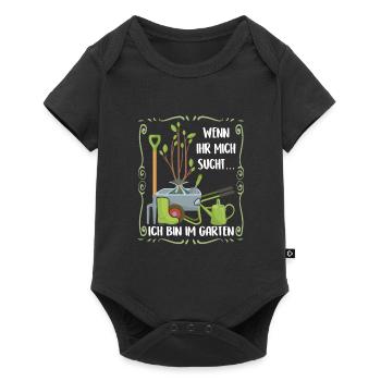 Ich bin im Garten | Gartensaison | mein Garten - Baby Premium Kurzarmbody - Schwarz - Vorne