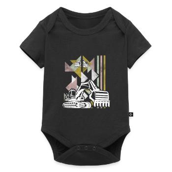 Excavator construction site construction machine gift · shovel - Baby Premium short-sleeve bodysuit - black - Front