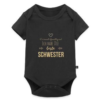 Beste Schwester Geschenkidee - Baby Premium Kurzarmbody - Schwarz - Vorne