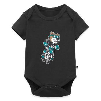 Bear Motocross Motorcycle - Baby Premium short-sleeve bodysuit - black - Front