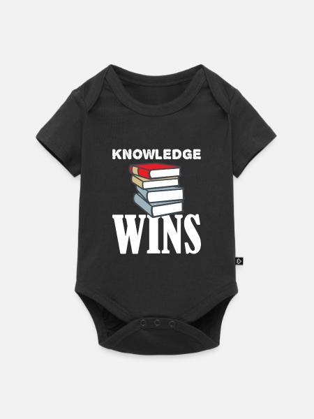 Knowledge Wins Bücher - Baby Premium Kurzarmbody - Schwarz