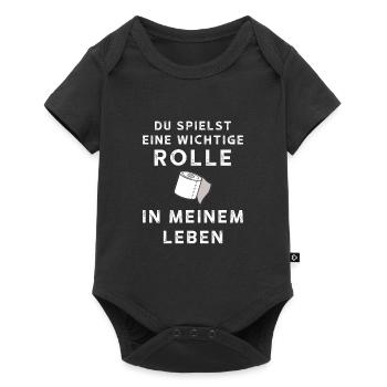 Klopapier Wichtige Rolle - Baby Premium Kurzarmbody - Schwarz - Vorne