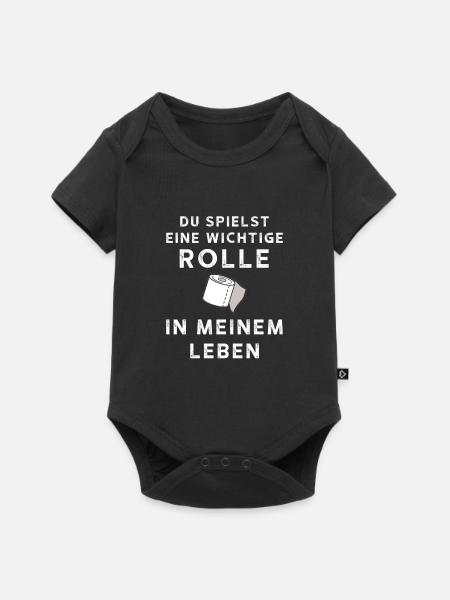 Klopapier Wichtige Rolle - Baby Premium Kurzarmbody - Schwarz