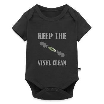 Schallplatte keep the vinyl clean - Baby Premium Kurzarmbody - Schwarz - Vorne