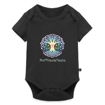 Mut Freude Liebe Blume Des Lebens Lebensblume - Baby Premium Kurzarmbody - Schwarz - Vorne