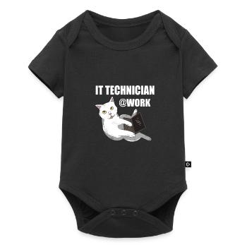 IT technicien de chat programmeur Techie - Body à manches courtes Premium Bébé - noir - Devant