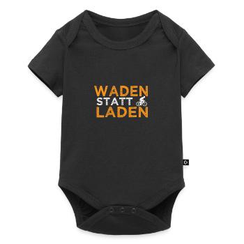 Waden Statt Laden - Radfahrer Anti E-Bike - Baby Premium Kurzarmbody - Schwarz - Vorne