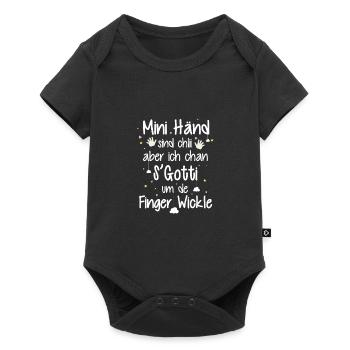 Ich Chan s Gotti um de Finger Wickle Taufgotti - Baby Premium Kurzarmbody - Schwarz - Vorne