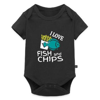 I love fish and chips English specialty - Baby Premium short-sleeve bodysuit - black - Front