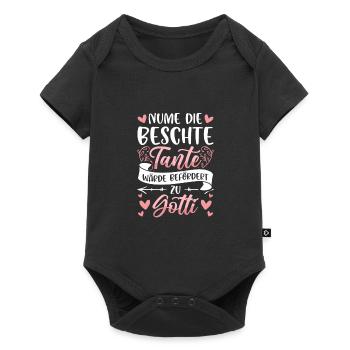 Gotti Fragen Tante Zu Gotti Befördern Patin - Baby Premium Kurzarmbody - Schwarz - Vorne
