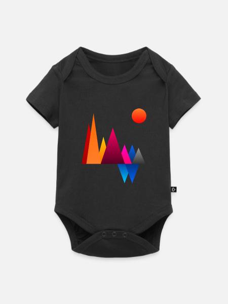 Bunte Berge - Baby Premium Kurzarmbody - Schwarz