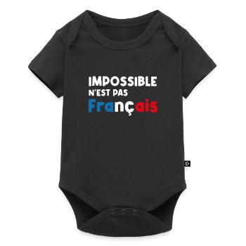 impossible n'est pas français - Body à manches courtes Premium Bébé - noir - Devant
