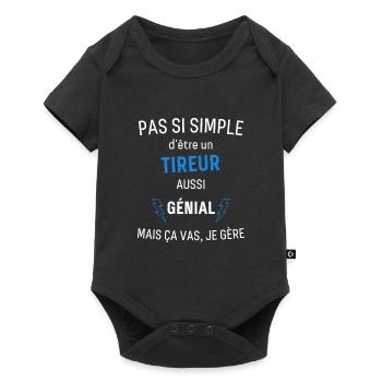 T-shirt Tireur Génial - Body à manches courtes Premium Bébé - noir - Devant