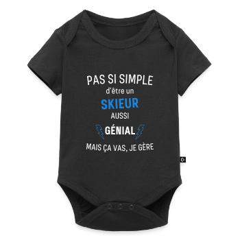 T-shirt Skieur Génial - Body à manches courtes Premium Bébé - noir - Devant