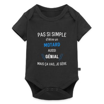T-shirt Motard Génial - Body à manches courtes Premium Bébé - noir - Devant