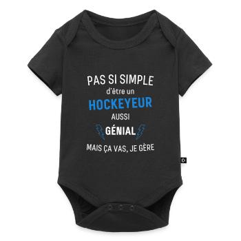 Awesome Hockey Player - Baby Premium short-sleeve bodysuit - black - Front