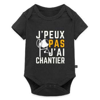 I can't I have a construction site - Baby Premium short-sleeve bodysuit - black - Front