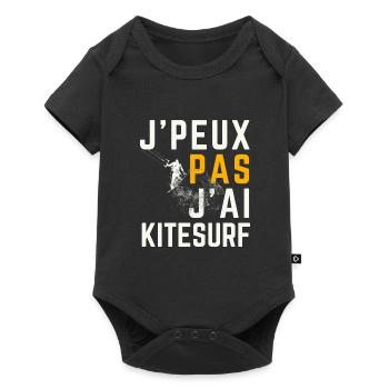 J peux pas j ai Kitesurf - Body à manches courtes Premium Bébé - noir - Devant