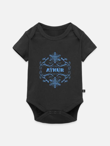 Winter Athur - Baby Premium Kurzarmbody - Schwarz