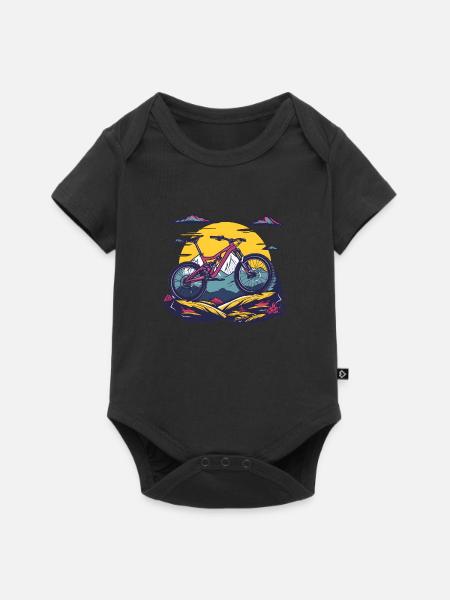 Mountainbiking Porträt - Baby Premium Kurzarmbody - Schwarz
