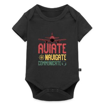 Aviate Navigate Communicate - Baby Premium short-sleeve bodysuit - black - Front