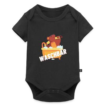 Waschbär - Baby Premium Kurzarmbody - Schwarz - Vorne