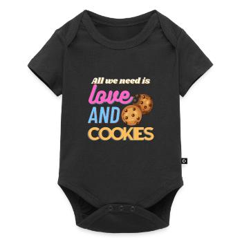 All we need is love and cookies - Baby Premium short-sleeve bodysuit - black - Front