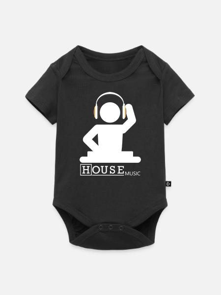 House Music - Baby Premium Kurzarmbody - Schwarz