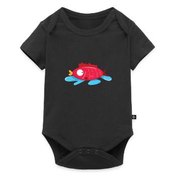 Fisch ohne wasser - Baby Premium Kurzarmbody - Schwarz - Vorne