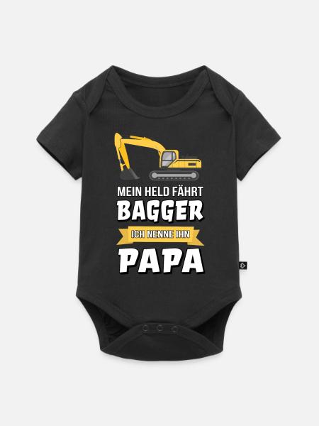 Bagger Baggerfahrer Bauarbeiter Papa Geschenk - Baby Premium Kurzarmbody - Schwarz