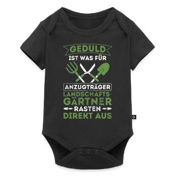Galabau Garten Gärtner - Baby Premium Kurzarmbody - Schwarz - Vorne