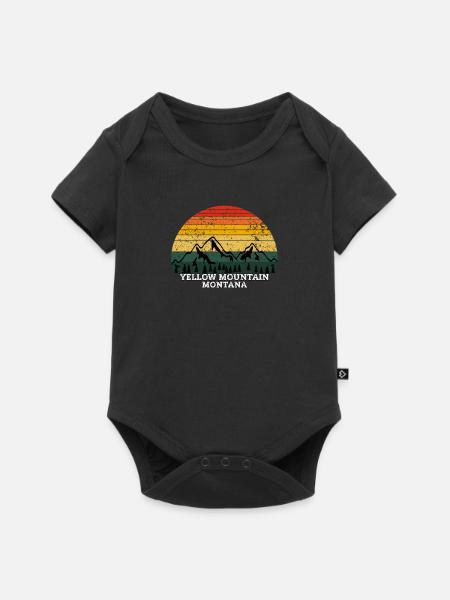 Yellow Mountain Montana - Baby Premium Kurzarmbody - Schwarz