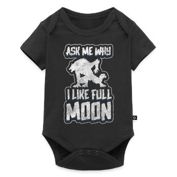 Pleine Lune Monstre Peur - Body à manches courtes Premium Bébé - noir - Devant