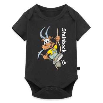 Cartoon Sternzeichen Steinbock - Baby Premium Kurzarmbody - Schwarz - Vorne