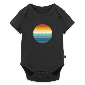 Rainbow Dog Dad Retro Vintage - Baby Premium short-sleeve bodysuit - black - Front