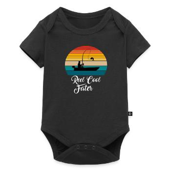 Reel Cool Fater Fishing Gifts - Baby Premium Kurzarmbody - Schwarz - Vorne