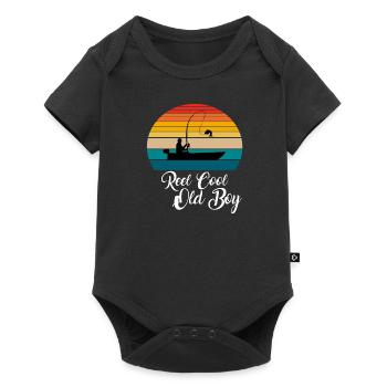 Reel Cool Old Boy Fishing Gifts - Baby Premium short-sleeve bodysuit - black - Front