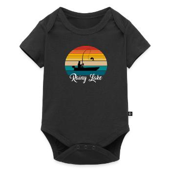 Rainy Lake Fishing Spot - Baby Premium short-sleeve bodysuit - black - Front