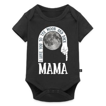 Mama I Love You To The Moon And Back - Baby Premium Kurzarmbody - Schwarz - Vorne