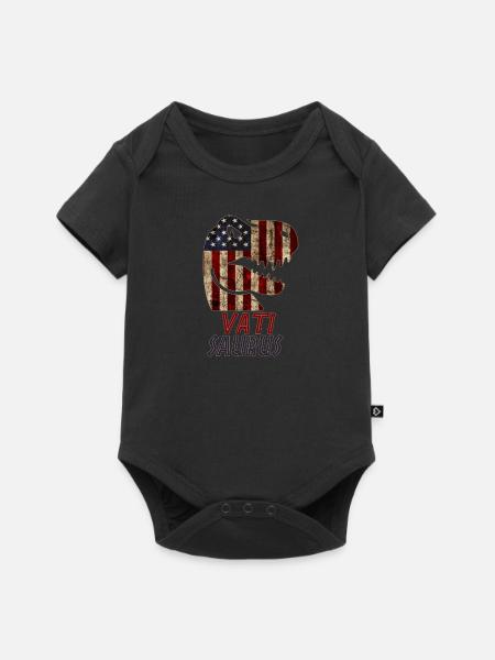 Patriotic Vati Dinosaur - Baby Premium Kurzarmbody - Schwarz