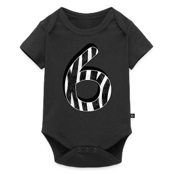 Zebra six 6 birthday - Baby Premium short-sleeve bodysuit - black - Front